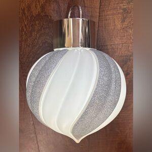 jumbo Christmas ornament silver and white striped Xmas tree NEW NWT